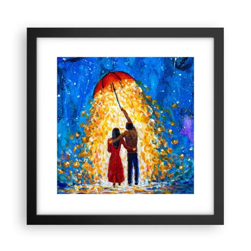 Poster in einem schwarzem Rahmen - Zauber eines Regenabends? - 30x30 cm