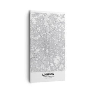 Bild auf Leinwand - Leinwandbild - Karte des Labyrinths von London - 55x100 cm