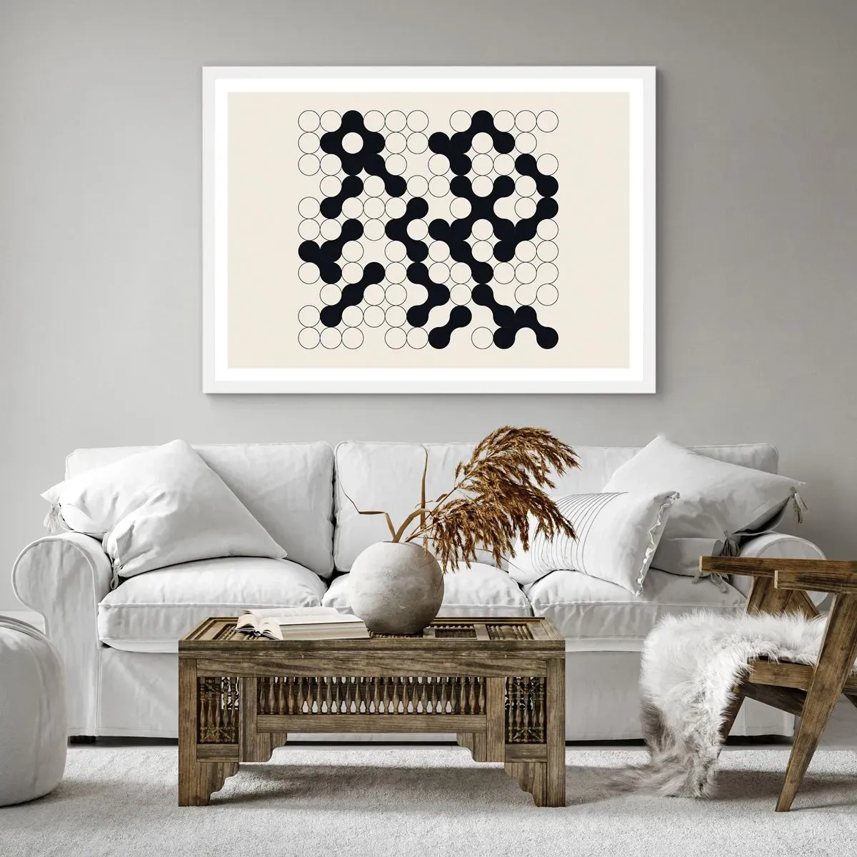 Poster in einem weißen Rahmen - Chinesisches Spiel – Variation - 91x61 cm