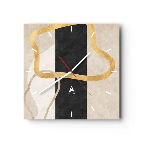 Wanduhr - Glasuhr - Schleifenformen - 40x40 cm