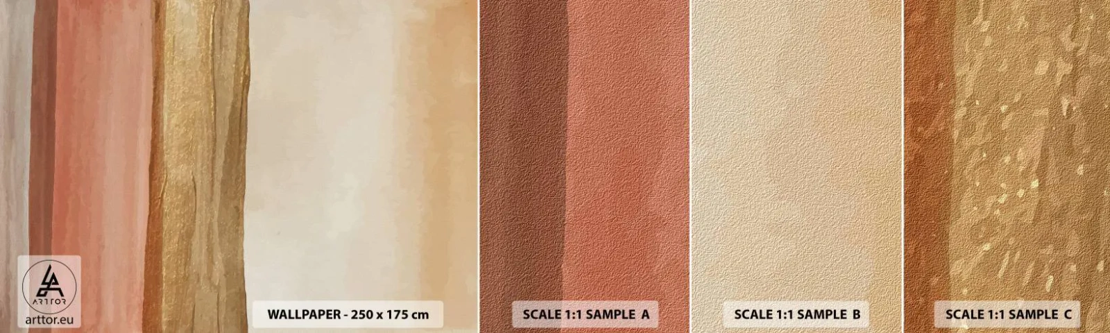 Fototapetenmuster Standard Eco - Vertikale Komposition - Abstraktion, Stück, Moderne Kunst. - 100x30 cm