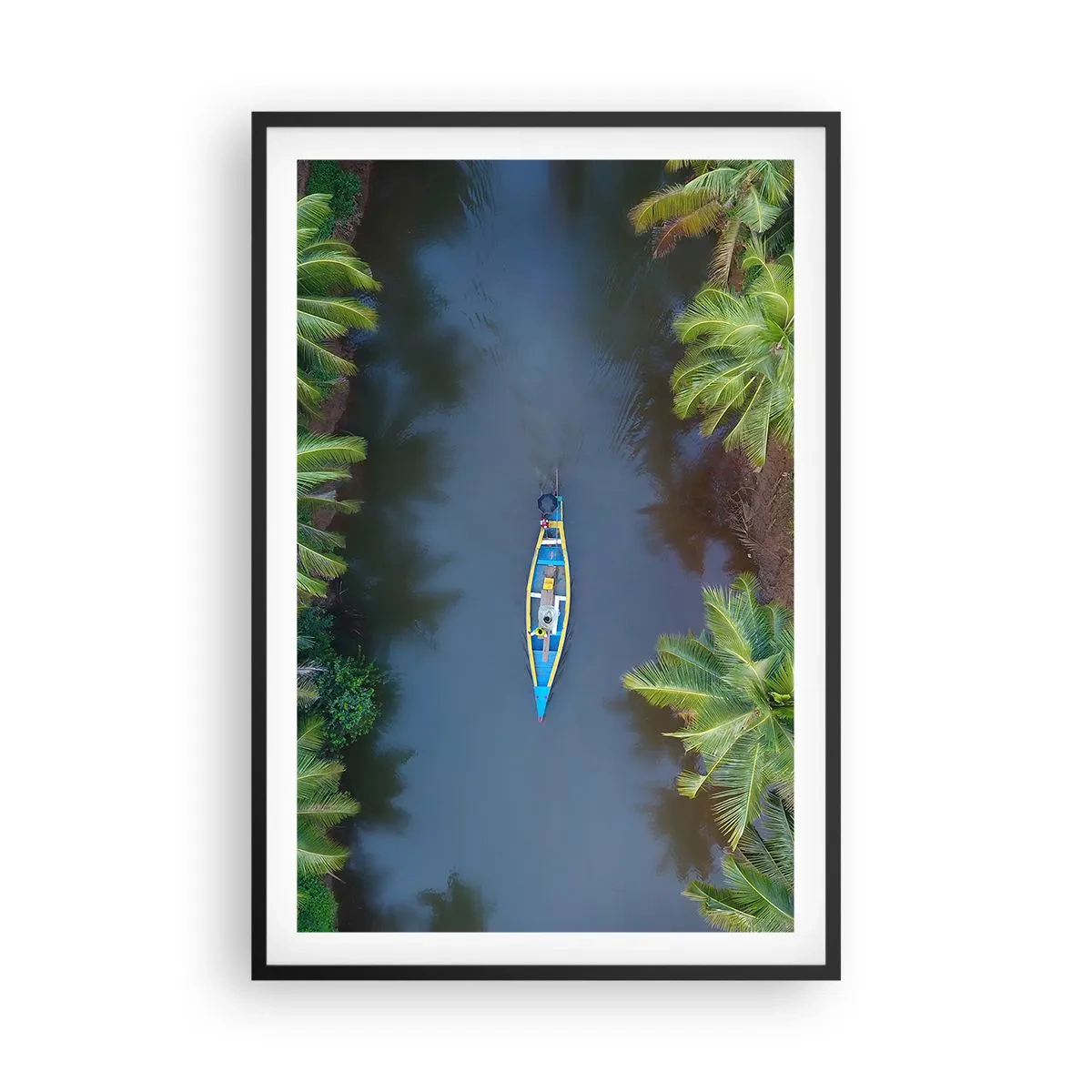 Poster in einem schwarzem Rahmen - Auf einem tropischen Pfad - 61x91 cm