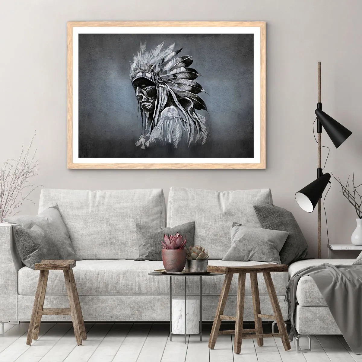 Poster in einem Rahmen aus heller Eiche - Zurück zu den Wurzeln - 50x40 cm