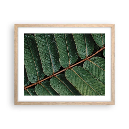 Poster in einem Rahmen aus heller Eiche - Im grünen Rhythmus - 50x40 cm