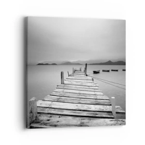 Bild auf Leinwand - Leinwandbild - Hinter den Bergen, jenseits der Meere - 40x40 cm