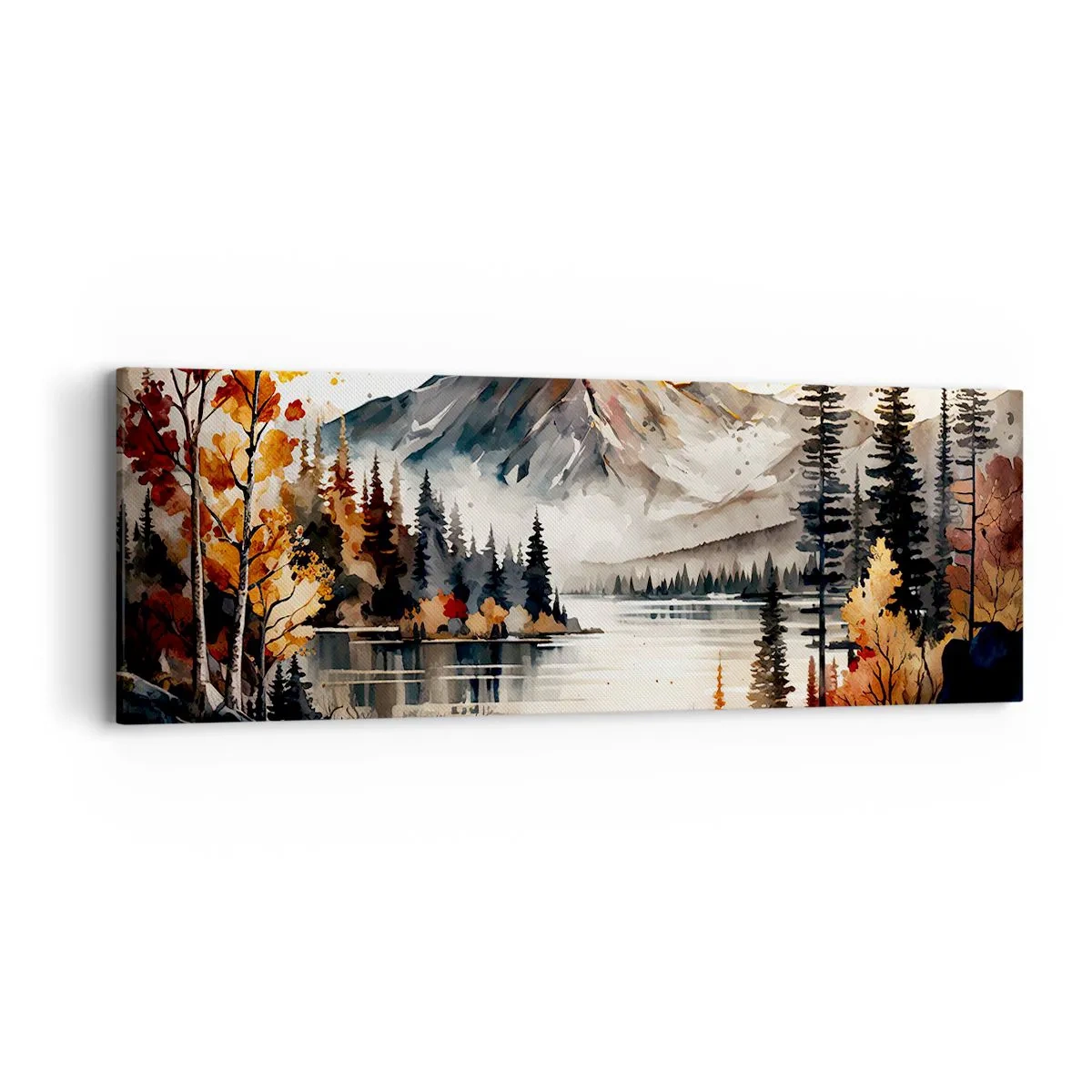 Bild auf Leinwand - Leinwandbild - Goldener Herbst in den Bergen - 90x30 cm