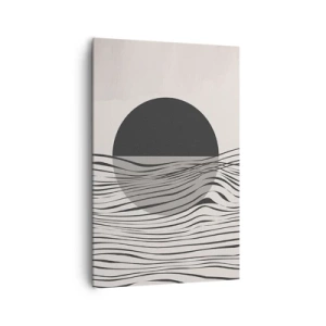 Bild auf Leinwand - Leinwandbild - Abstrakte Linien und geometrische Formen in gedeckten Farben - 80x120cm - Halbe Komposition - Moderne Wanddekoration für Wohnzimmer und Schlafzimmer ARTTOR