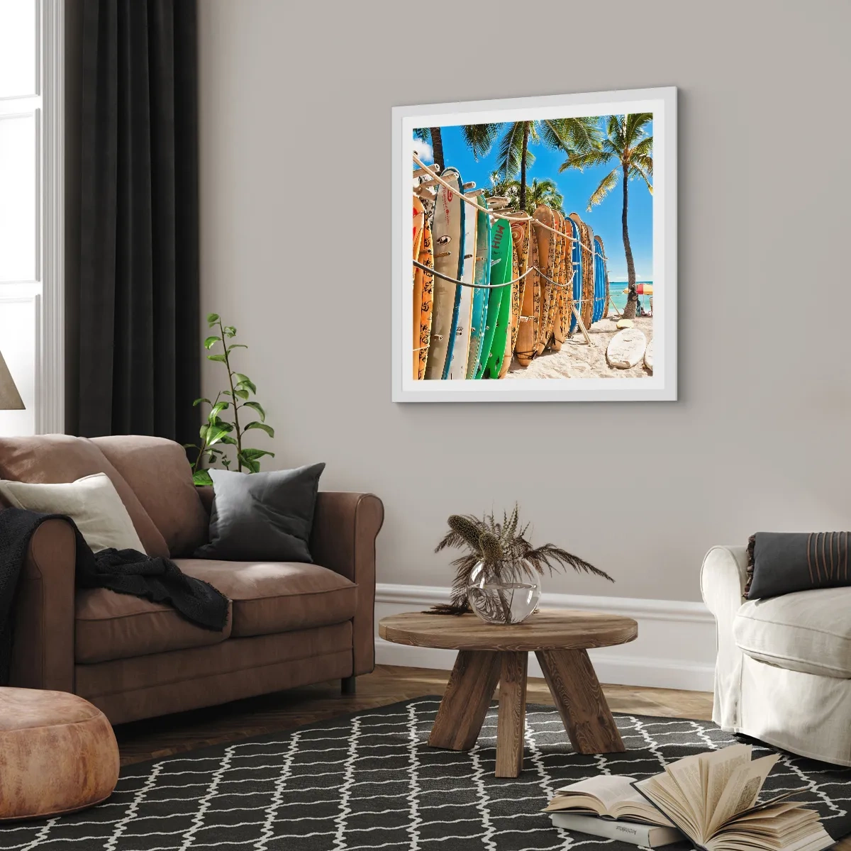 Poster in einem weißen Rahmen - Sonniger Spaß - 60x60 cm