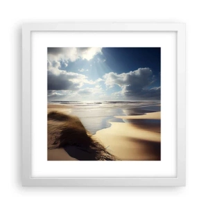 Poster in einem weißen Rahmen - Strand, wilder Strand - 30x30 cm