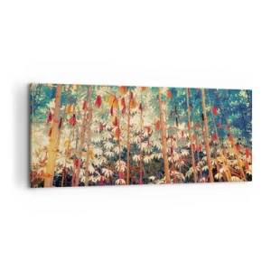 Bild auf Leinwand - Leinwandbild - Das geheime Leben der Blätter - 100x40 cm