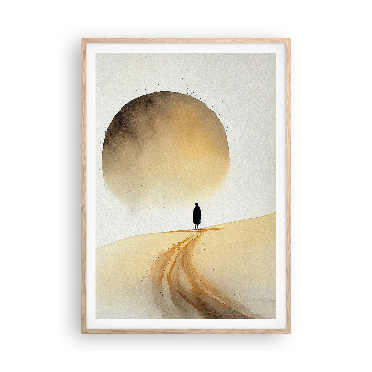 Poster in einem Rahmen aus heller Eiche - Immer sehnsüchtig - 70x100 cm