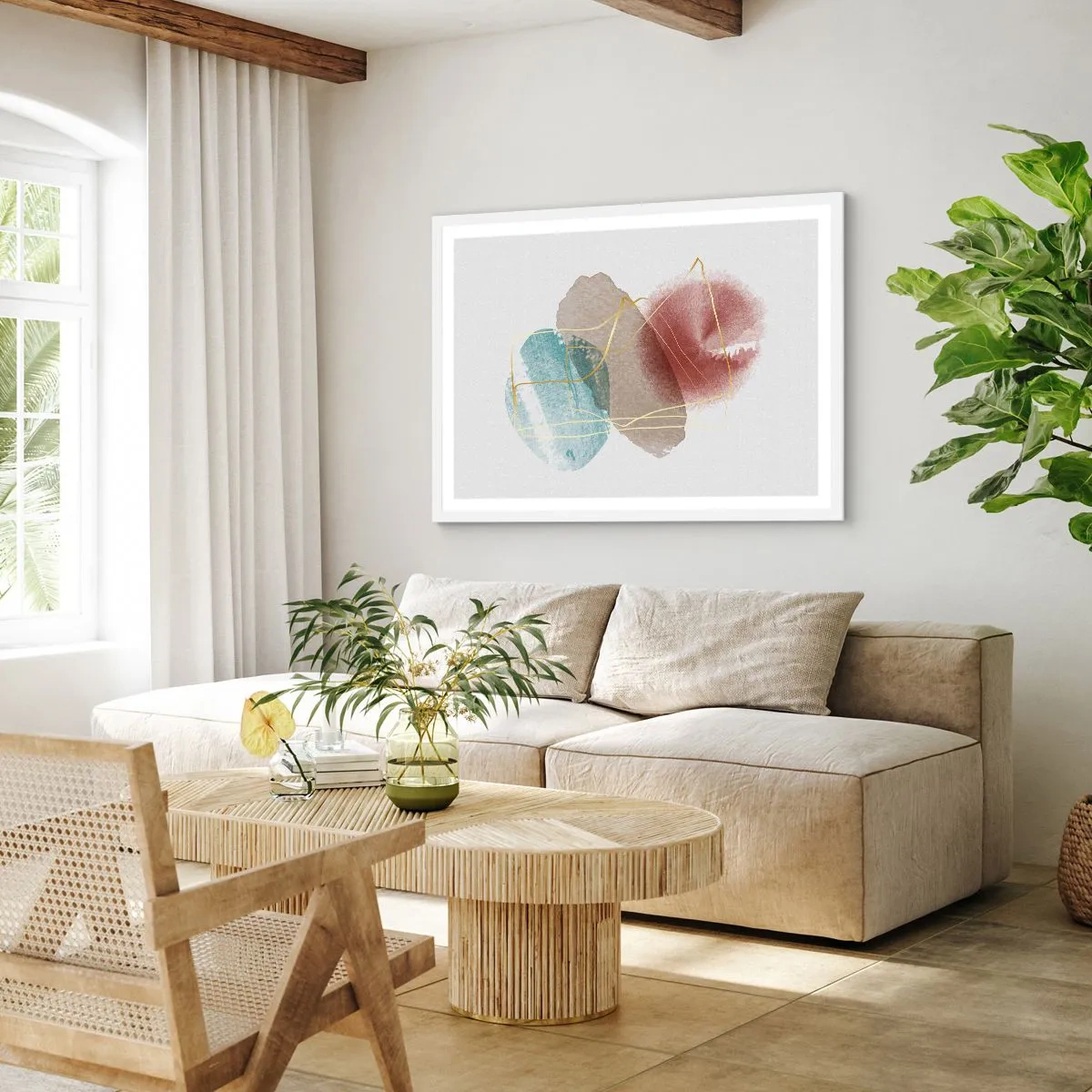 Poster in einem weißen Rahmen - Korallen des Weltraums - 70x50 cm