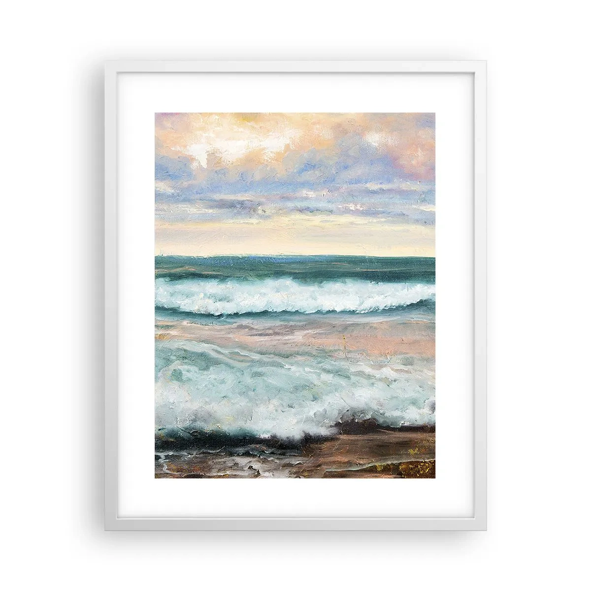 Poster in einem weißen Rahmen - Hier werden Sie Ihre Seele baumeln lassen - 40x50 cm