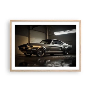 Poster in einem Rahmen aus heller Eiche - Zurück in die Vergangenheit - 70x50 cm