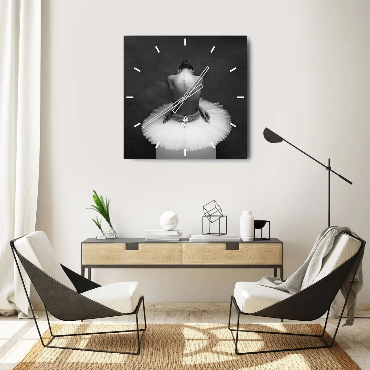 Wanduhr - Glasuhr - Es blüht gerade - 30x30 cm