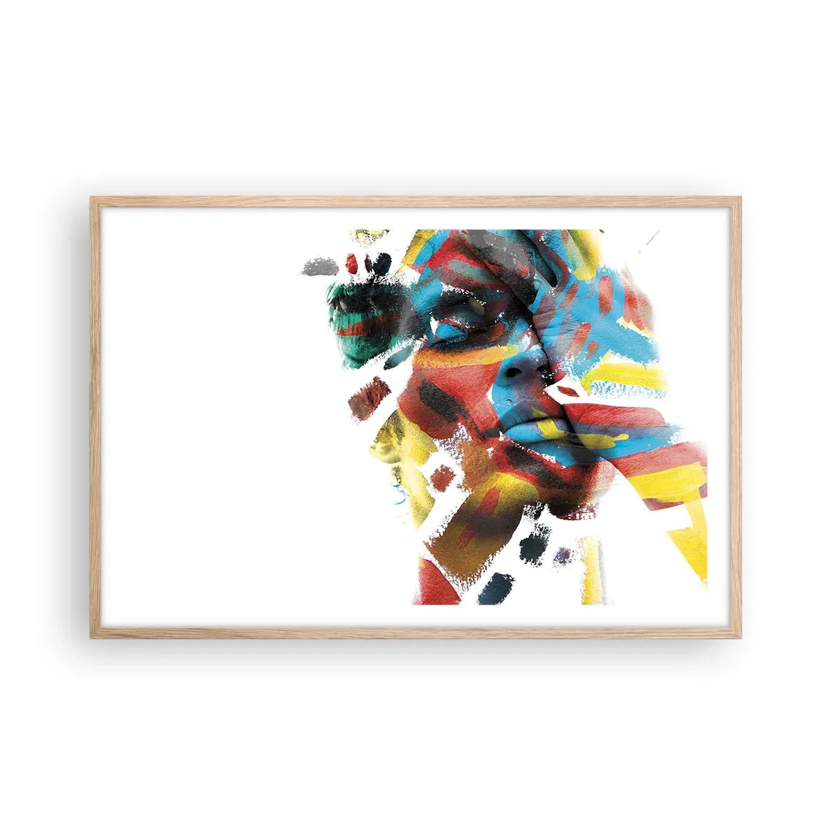 Poster in einem Rahmen aus heller Eiche - Eine bunte Persönlichkeit - 91x61 cm