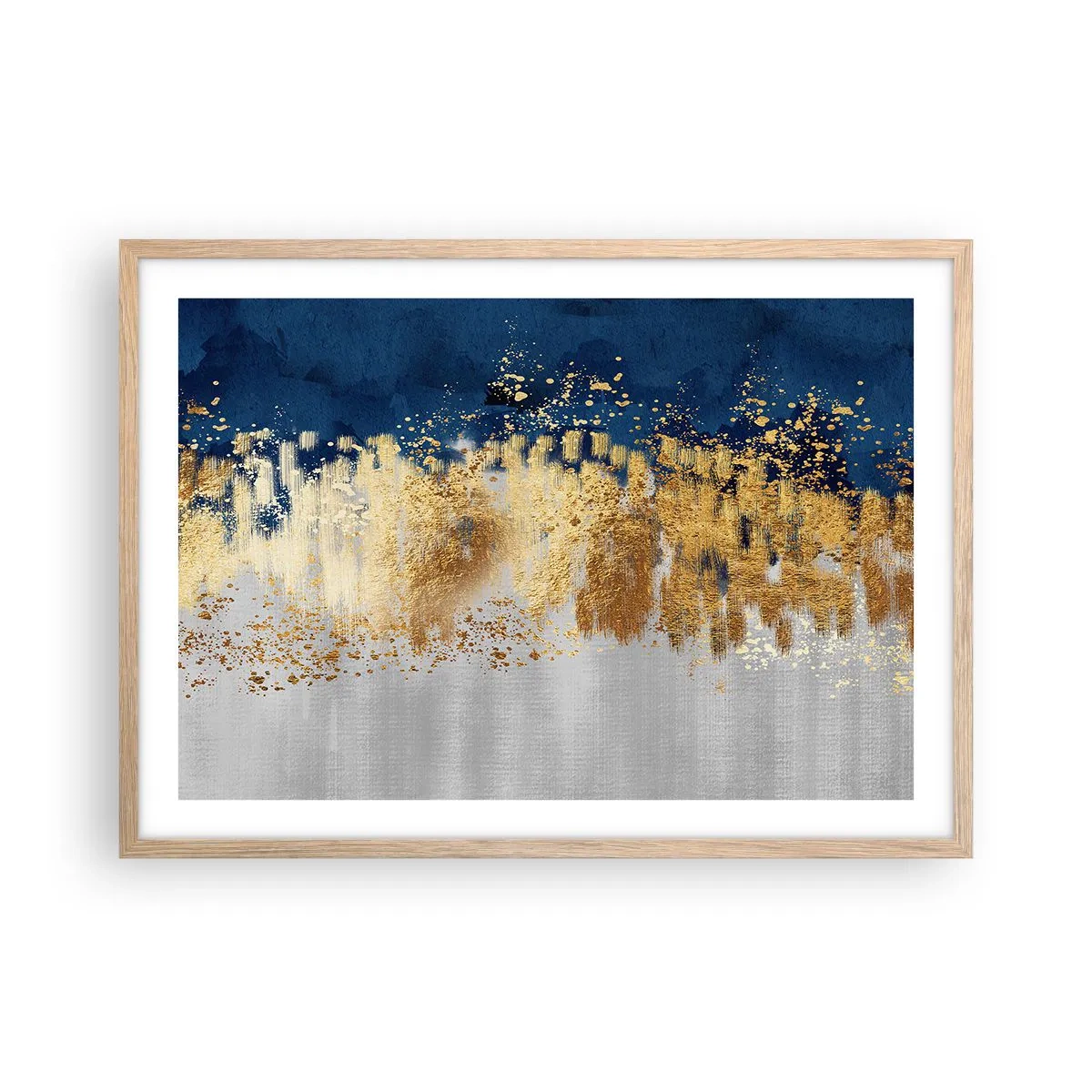 Poster in einem Rahmen aus heller Eiche - Moderne Komposition mit Glanz - 70x50 cm