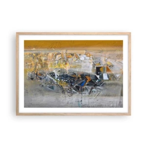 Poster in einem Rahmen aus heller Eiche - Alles wird gut - 70x50 cm