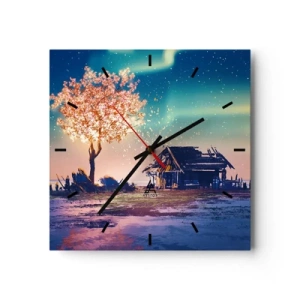 Wanduhr - Glasuhr - Die Natur vergeht nicht - 40x40 cm