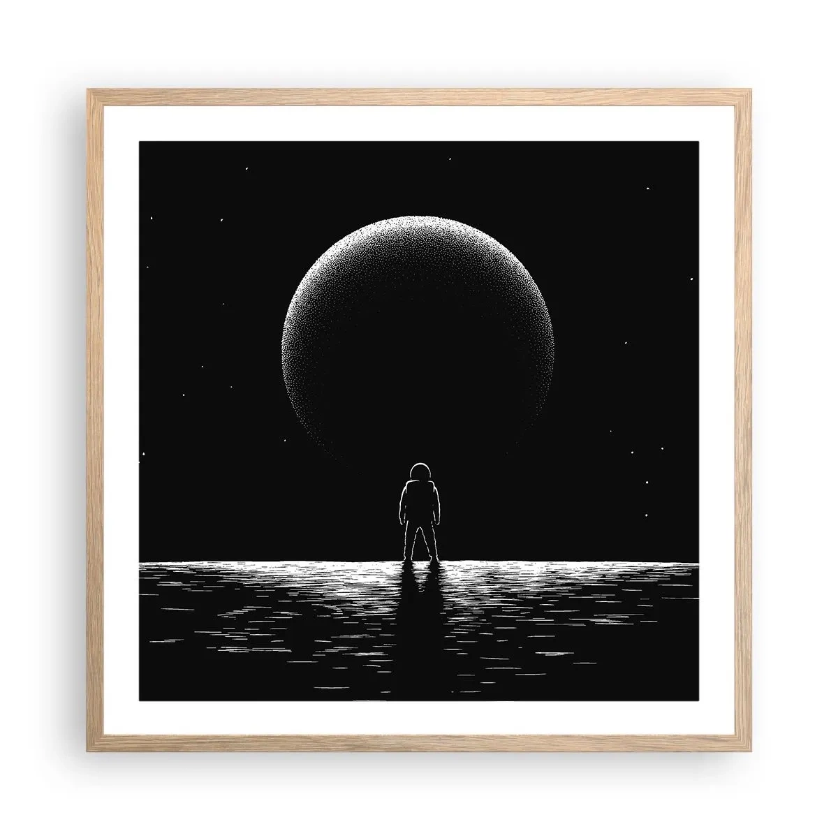 Poster in einem Rahmen aus heller Eiche - Angesicht zu Angesicht - 60x60 cm