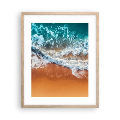 Poster in einem Rahmen aus heller Eiche - Immer Hand in Hand - 40x50 cm