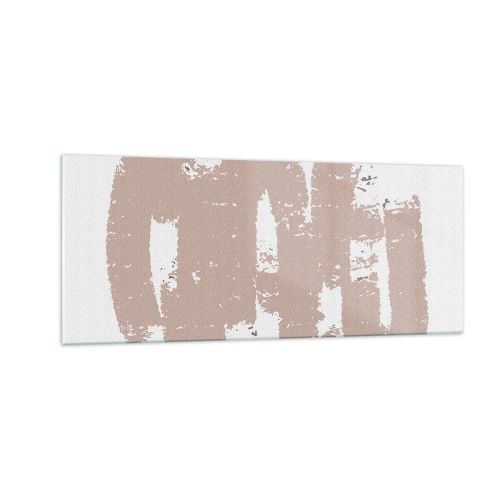 Glasbild - Bild auf glas - Abstraktion in zartem Rosa - 100x40 cm