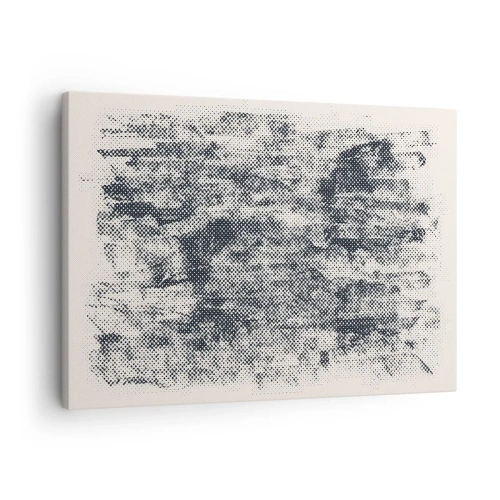 Bild auf Leinwand - Leinwandbild - Abstrakte neblige Komposition in Grautönen - 70x50cm - Nebelige Komposition - Moderne Wanddekoration für Wohnzimmer und Schlafzimmer ARTTOR