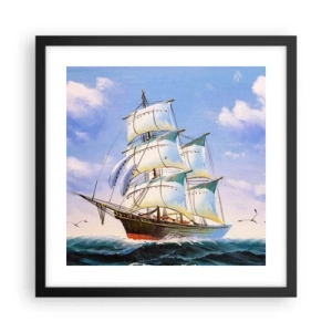 Poster in einem schwarzem Rahmen - Mit Stolz mit dem Wind - 40x40 cm