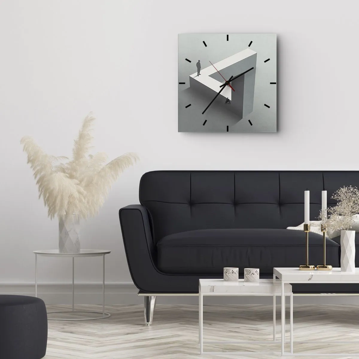 Wanduhr - Glasuhr - Es ist also doch möglich - 30x30 cm