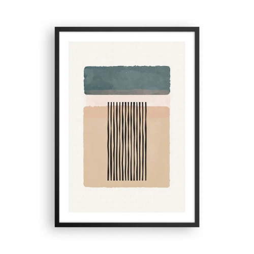 Poster in einem schwarzem Rahmen - Abstrakte geometrische Figuren in dezenten Farben - 50x70cm - Alles ist in Ordnung - Moderne Wanddekoration für Wohnzimmer und Schlafzimmer ARTTOR