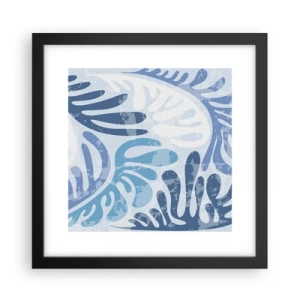 Poster in einem schwarzem Rahmen - Blaue Farne - 30x30 cm