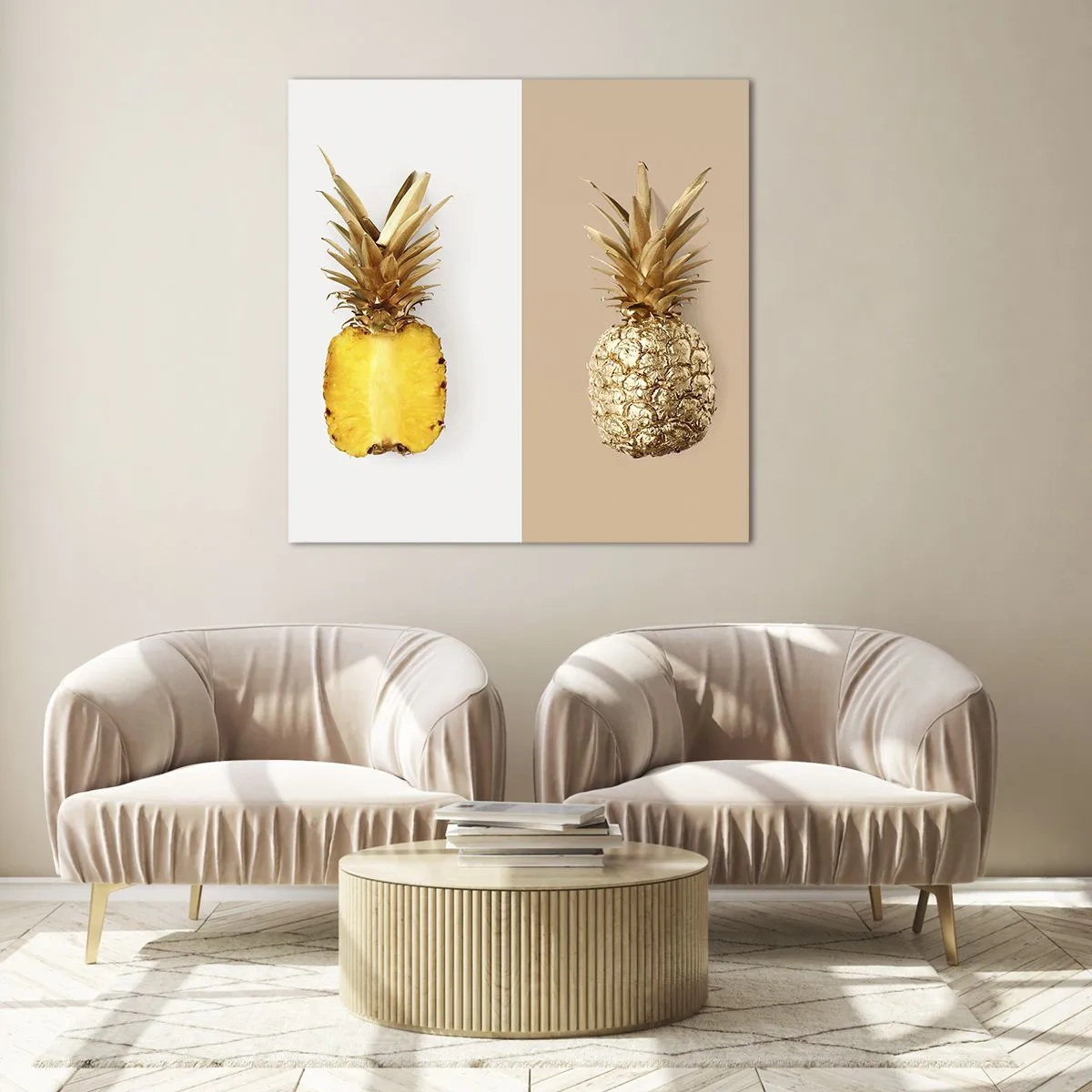 Glasbild - Bild auf glas - Ananas für uns - 30x30 cm