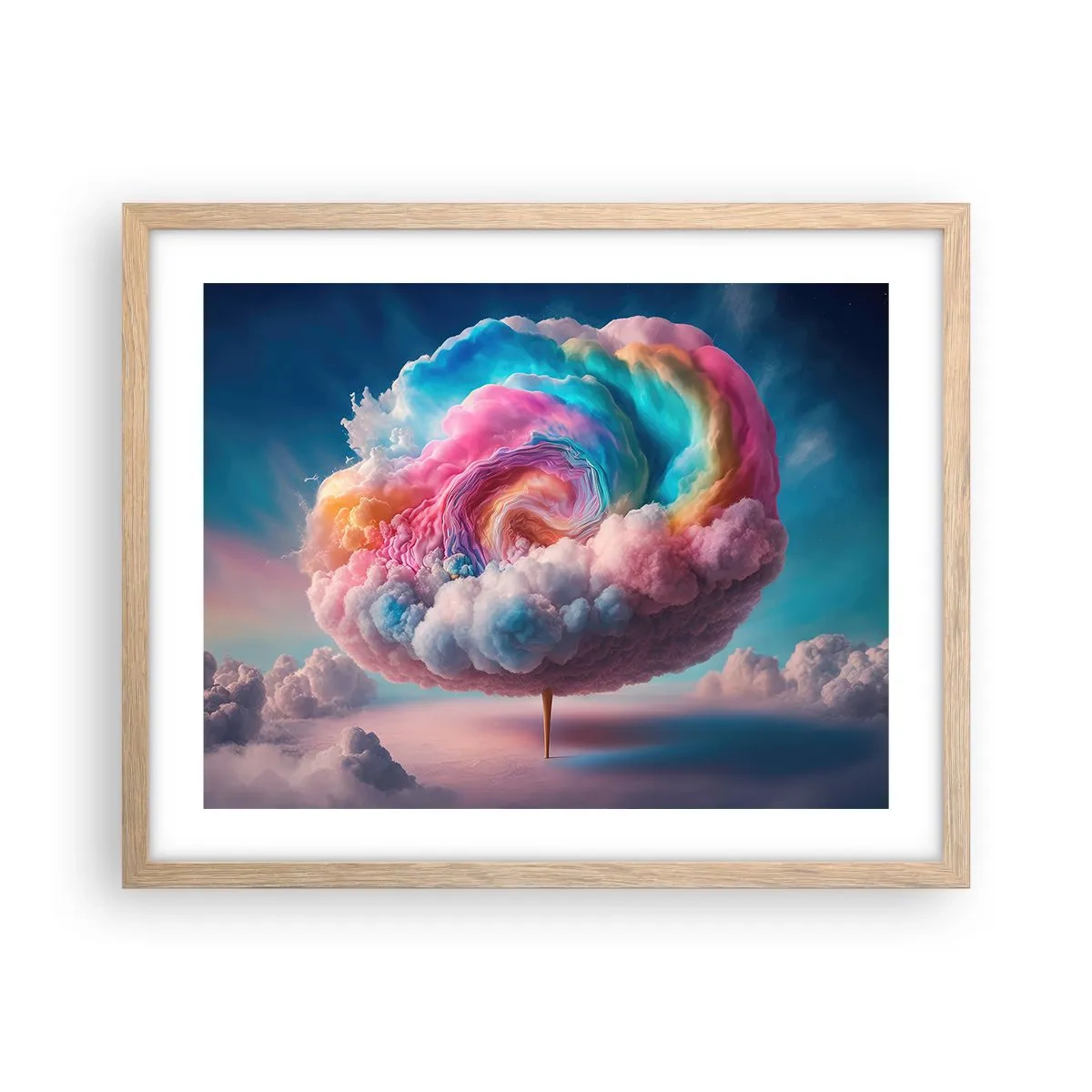 Poster in einem Rahmen aus heller Eiche - Traum von einem Vergnügungspark - 50x40 cm