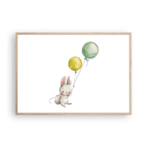 Poster in einem Rahmen aus heller Eiche - Ich werde auch fliegen! - 100x70 cm