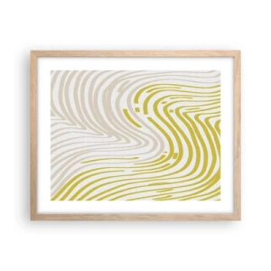 Poster in einem Rahmen aus heller Eiche - Komposition mit sanfter Biegung - 50x40 cm