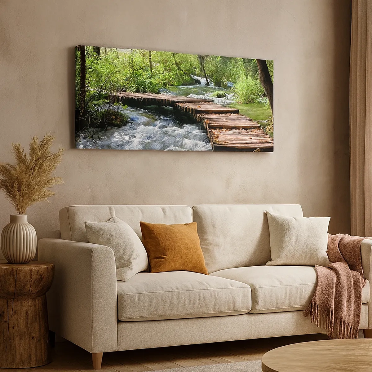 Bild auf Leinwand - Leinwandbild - Über der schaumigen Kaskade - 30x30 cm