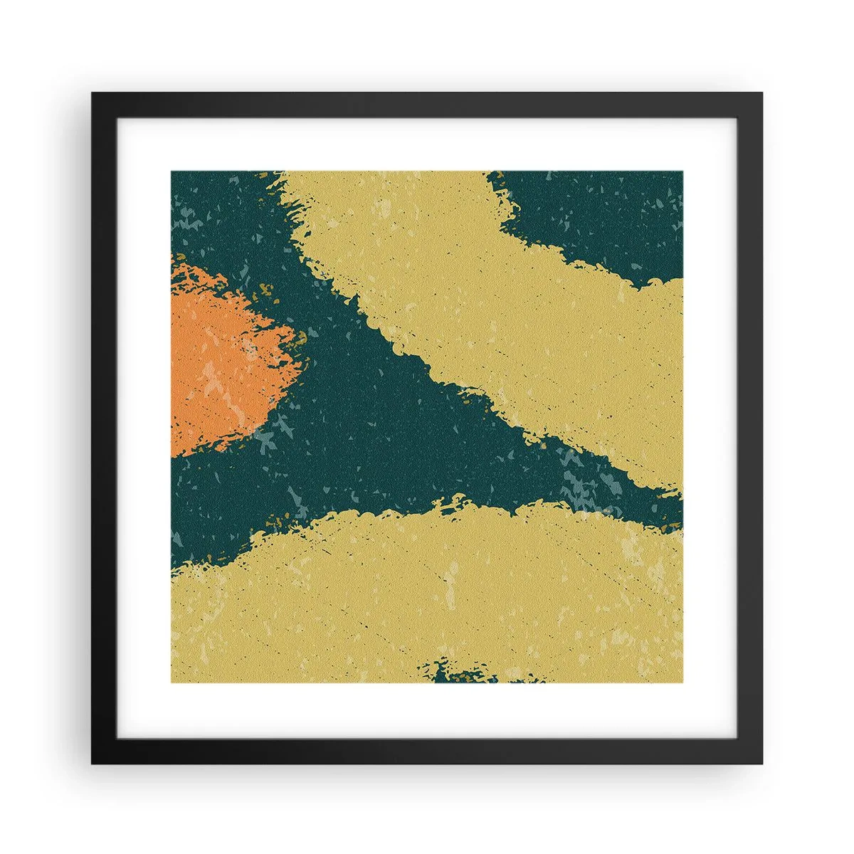 Poster in einem schwarzem Rahmen - Abstraktion – langsame Bewegung - 40x40 cm