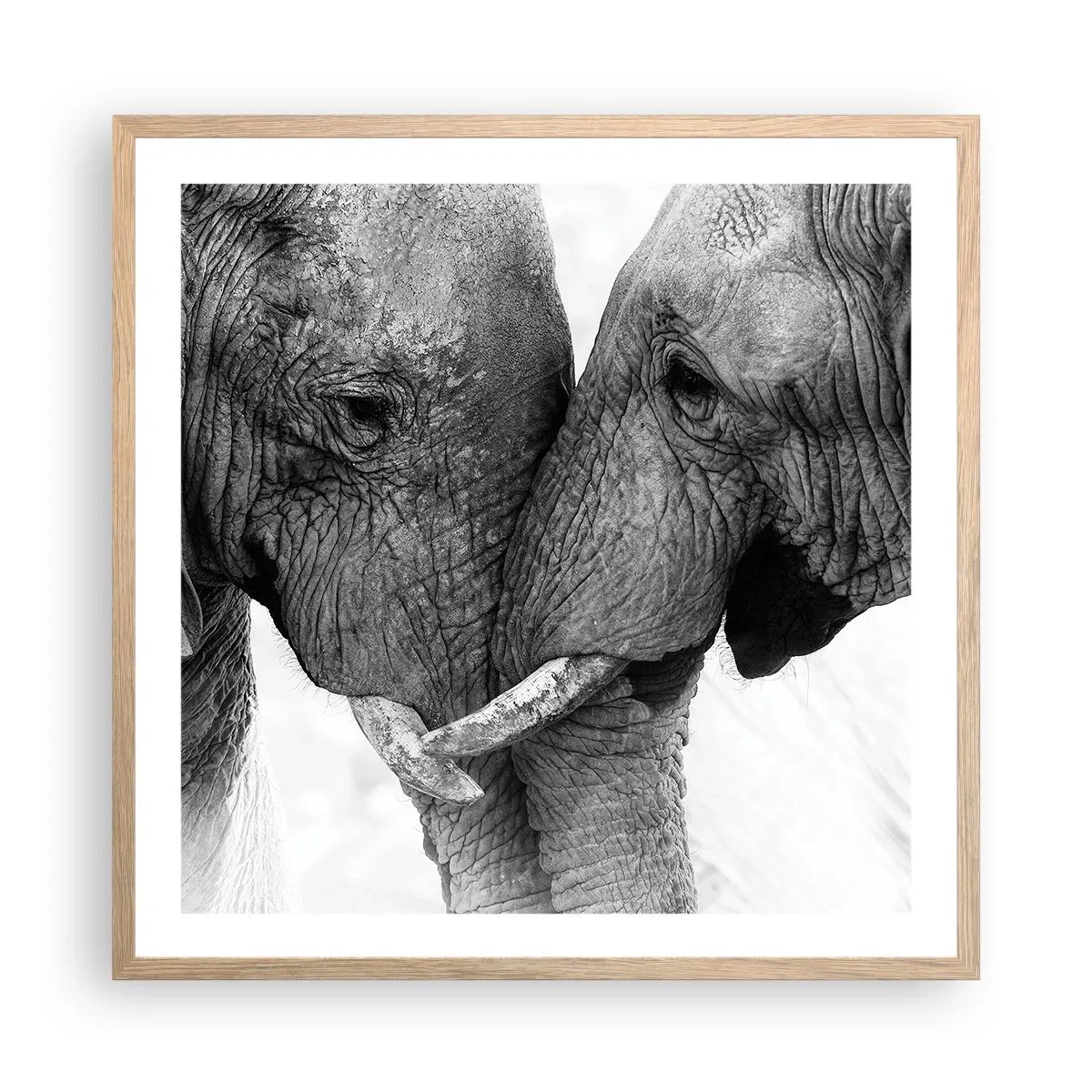 Poster in einem Rahmen aus heller Eiche - Herzliches Geständnis - 60x60 cm