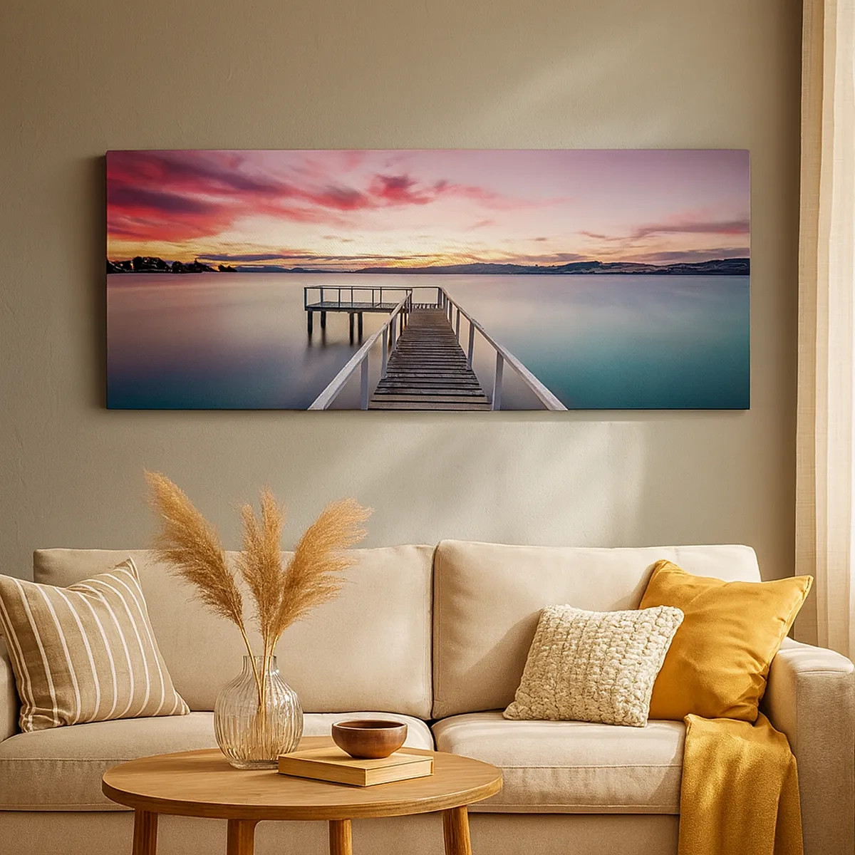 Bild auf Leinwand - Leinwandbild - Die sanfte Flamme des Abends - 30x30 cm