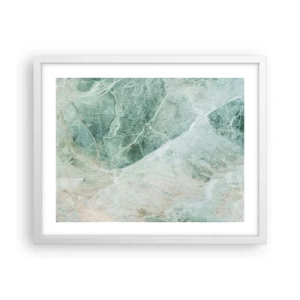 Poster in einem weißen Rahmen - Edle Kälte des Steins - 50x40 cm
