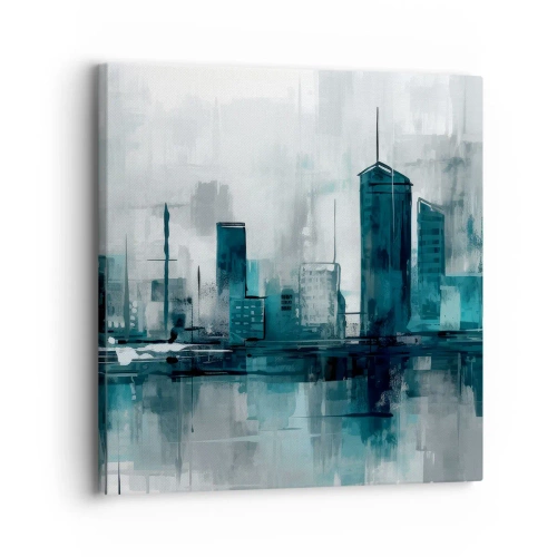 Bild auf Leinwand - Leinwandbild - Eine Stadt in der Farbe des Regens - 30x30 cm