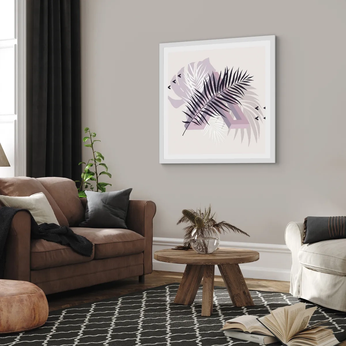 Poster in einem weißen Rahmen - Der Schatten des Schattens - 40x40 cm