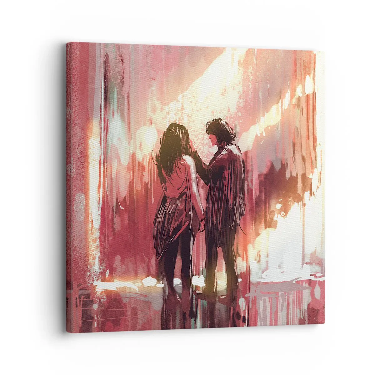 Bild auf Leinwand - Leinwandbild - Das ewige Schauspiel der Liebe - 30x30 cm