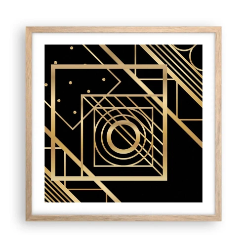Poster in einem Rahmen aus heller Eiche - Goldene Geometrie - 50x50 cm