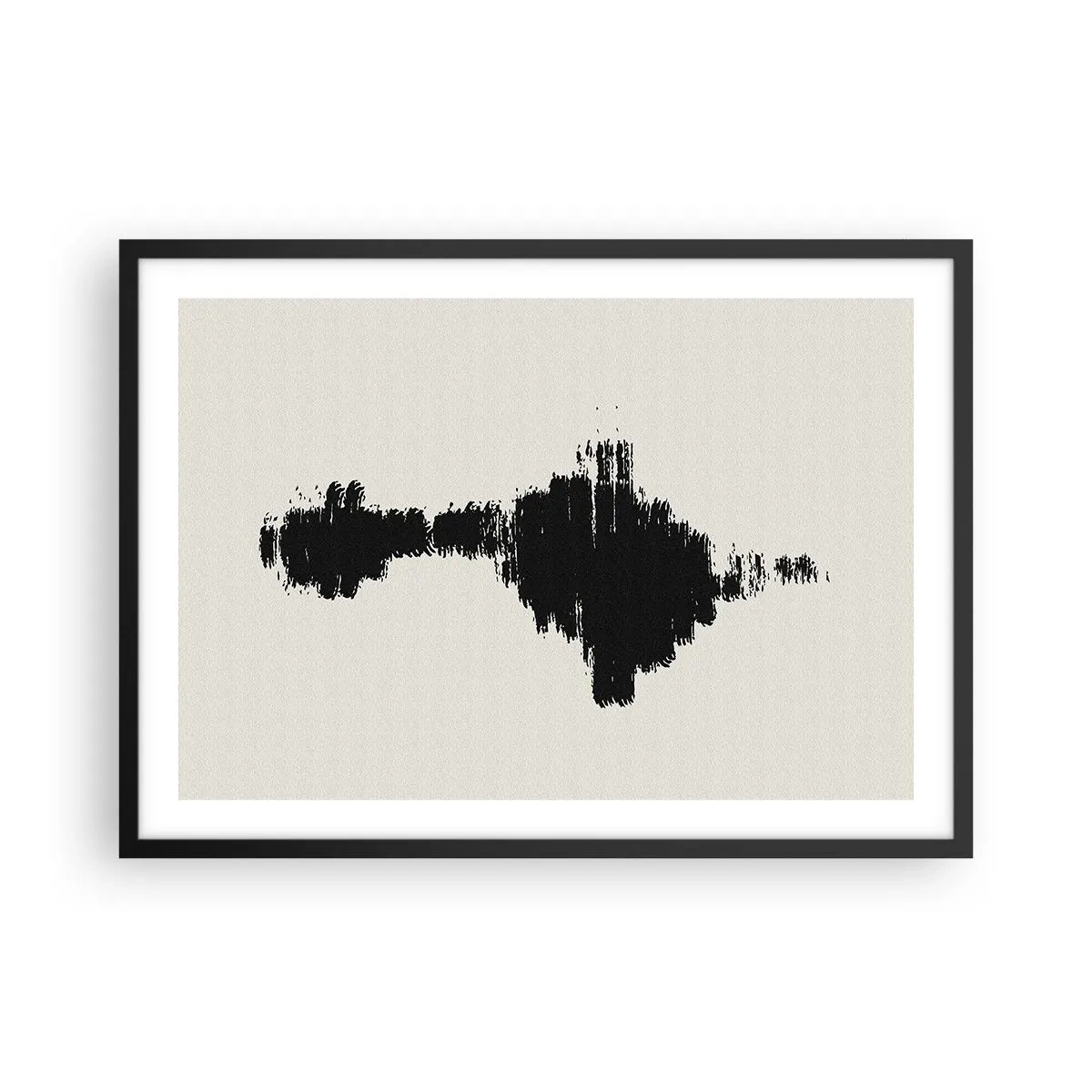 Poster in einem schwarzem Rahmen - Ein abstraktes Motiv, das einer Schallwelle im minimalistischen Stil ähnelt. - 70x50cm - Schwingungen der Fantasie - Moderne Wanddekoration für Wohnzimmer und Schlafzimmer ARTTOR