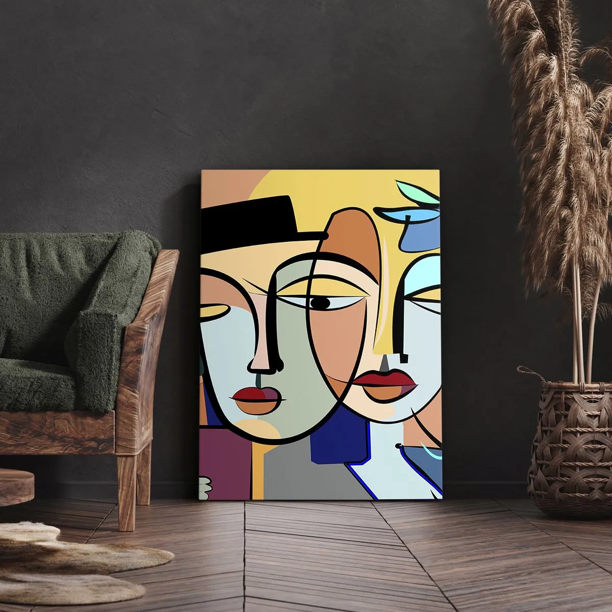 Bild auf Leinwand - Leinwandbild - Picassos randez vous - 55x100 cm