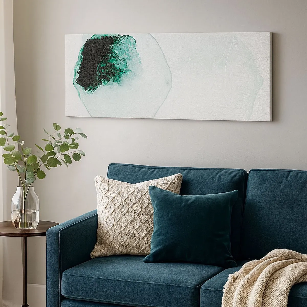 Bild auf Leinwand - Leinwandbild - In einem Tropfen Wasser - 100x40 cm