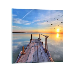 Glasbild - Bild auf glas - Lauf direkt der Sonne entgegen - 40x40 cm