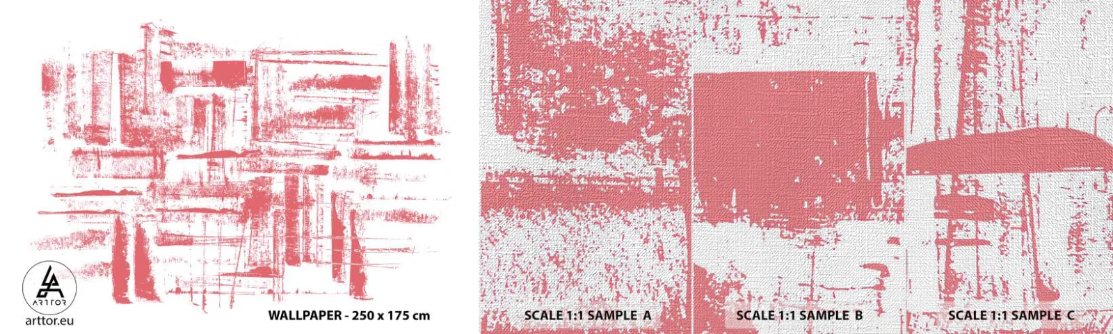 Fototapeten Muster Premium Canvas - Die rote Stadt - Abstraktion, Grafik, Malerei - 100x30 cm