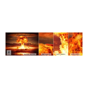 Fototapeten Muster Selbstklebend Deluxe Sticker - Und das Ende wird kommen - Atombombe, Militär, Grafik - 100x30 cm